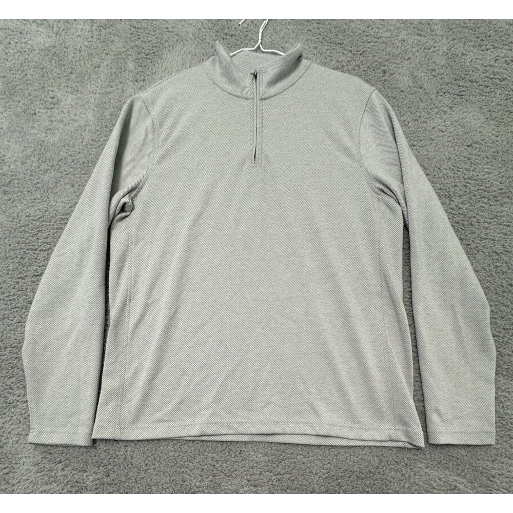 J Crew Sweater Mens Medium Authentic Fleece 1/4‎ Zip Pullover Nautical